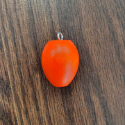 orange medium wooden egg casting bobber