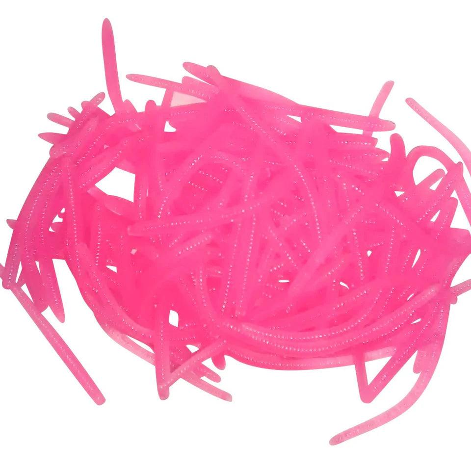 neon pink trout worms