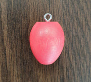 small pink wood egg bobber