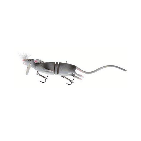 3d rat fishing lure grey