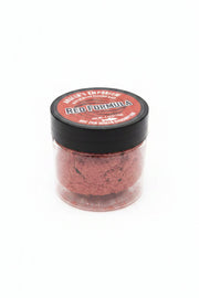 red micro fishing bait in jar
