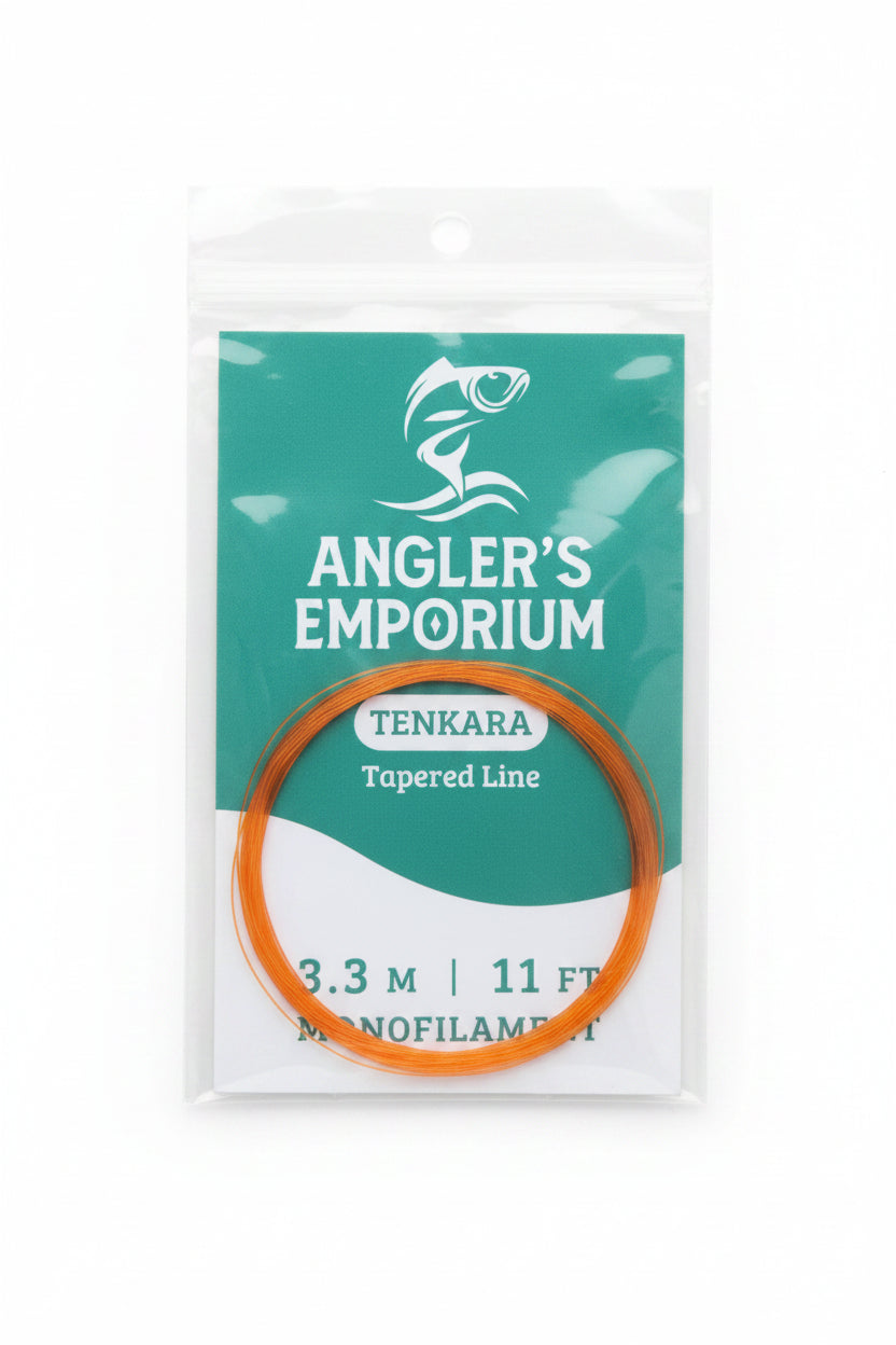 orange tenkara line in a package on a white background