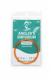 orange tenkara line in a package on a white background