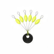 chartreuse micro fishing floats on wire
