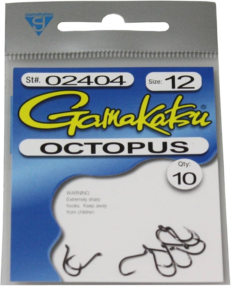 Packaged Gamakatsu Octopus fishing hooks size 12