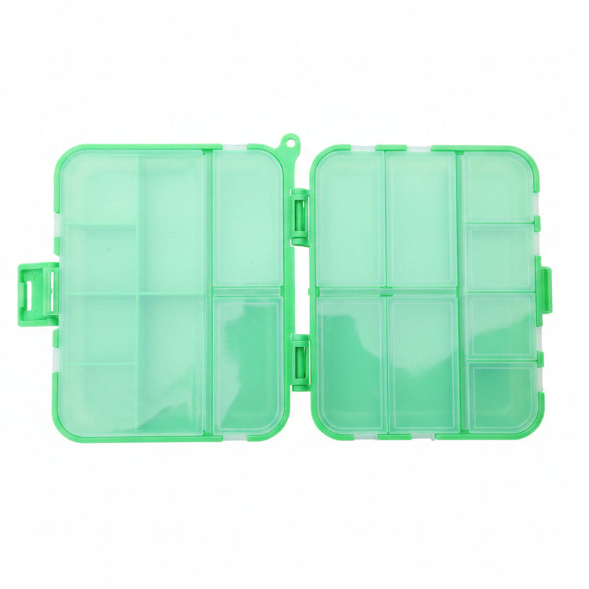 green tackle box open 
