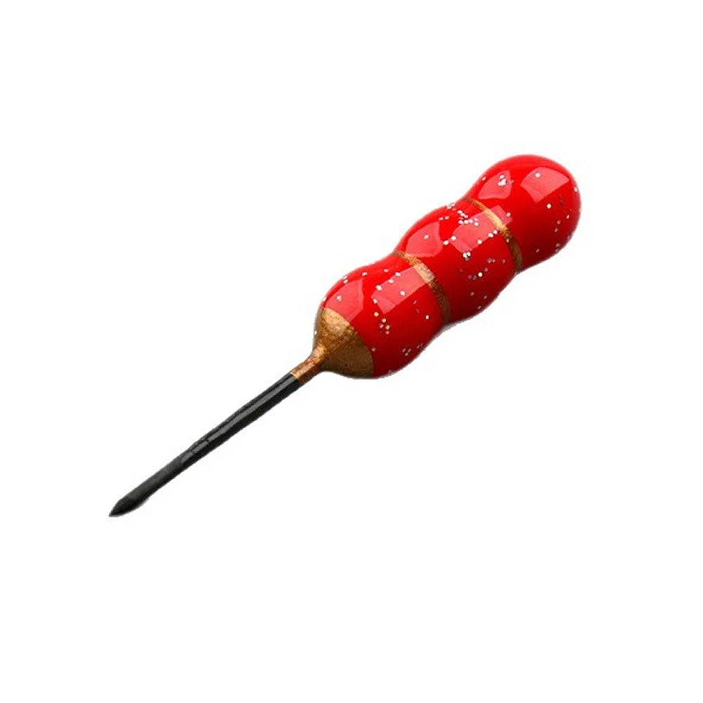 red micro fishing bobber on white background