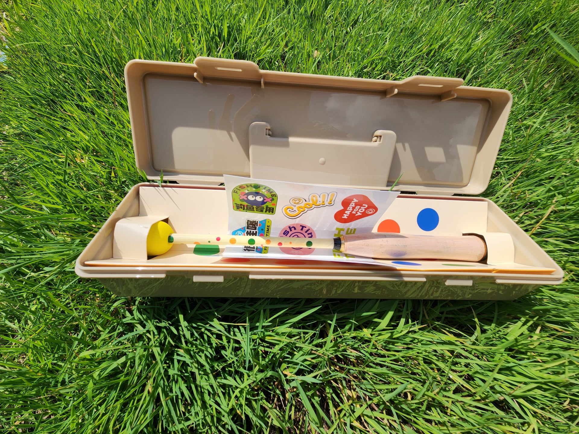 micro fishing kit in tackle box