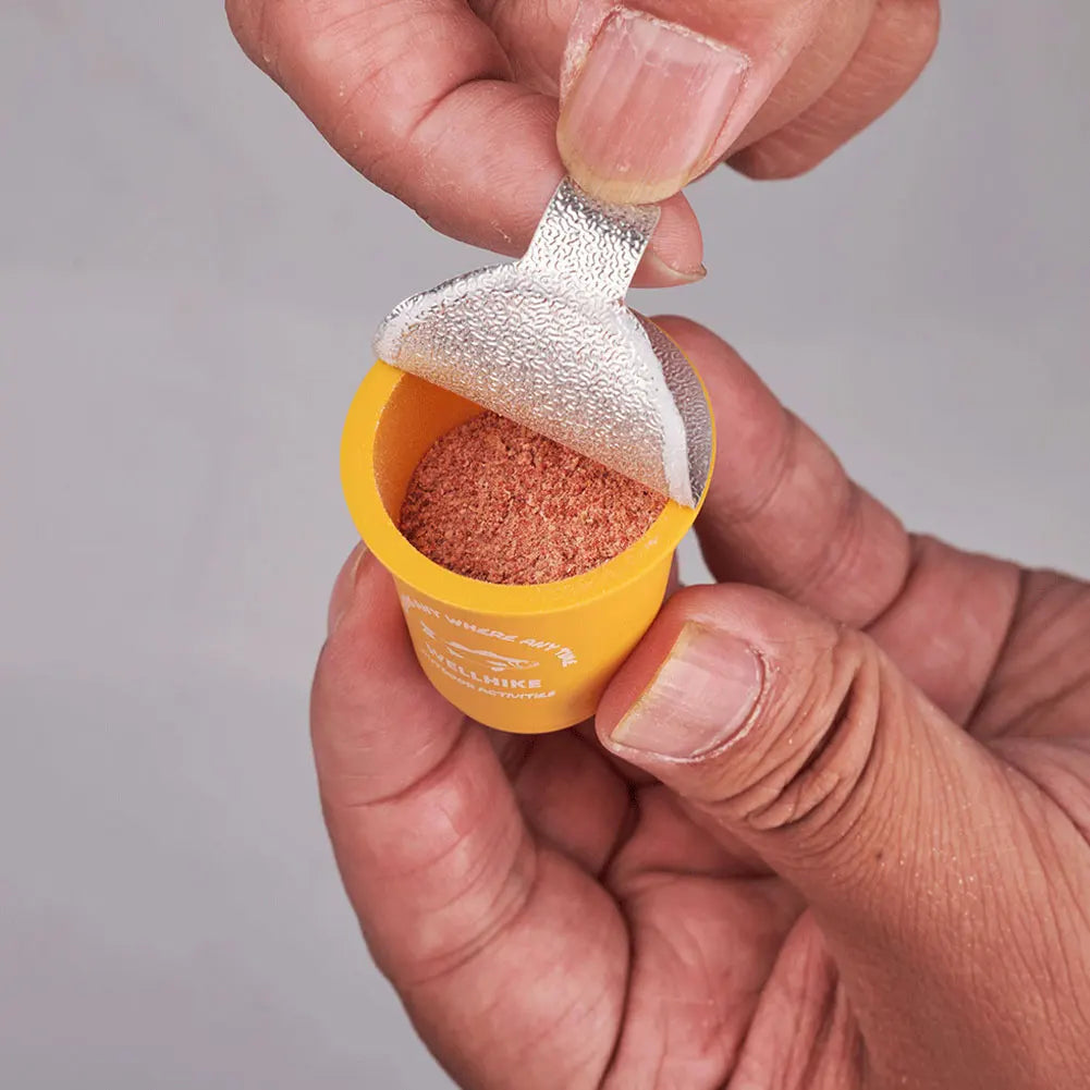 micro fishing bait mix in a container