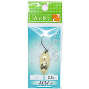 Fishing lure with packaging featuring the brand 'Rodio' on a white background