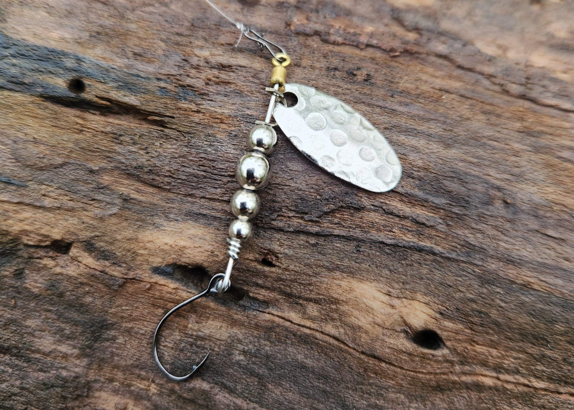 silver swiss swing spinner with single hook
