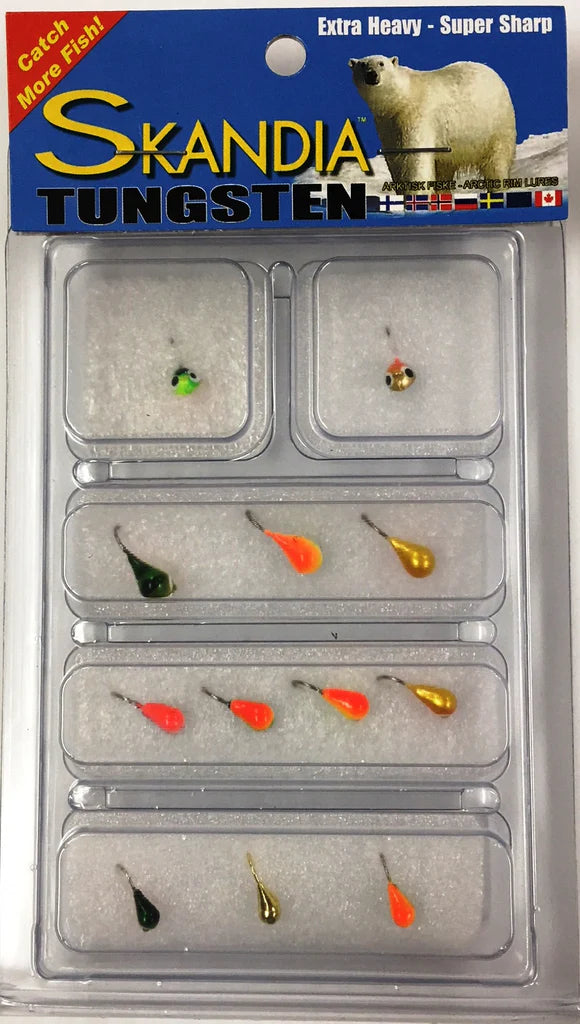 11-piece Skandia tungsten ice jig kit