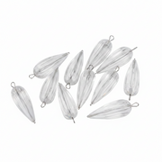 Clear fishing sinkers on a gray background 