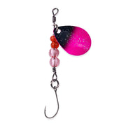 pink and black trout spinner