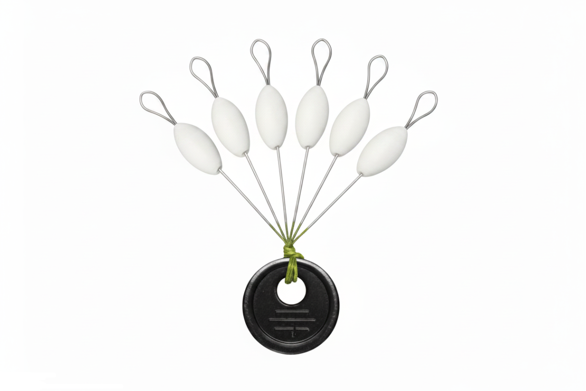 white micro fishing bobbers