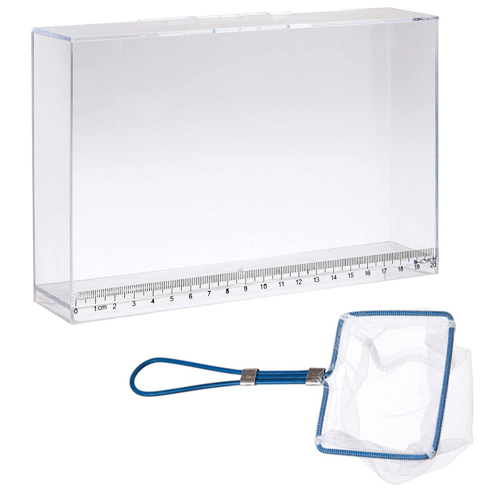 micro fishing photo tank with net