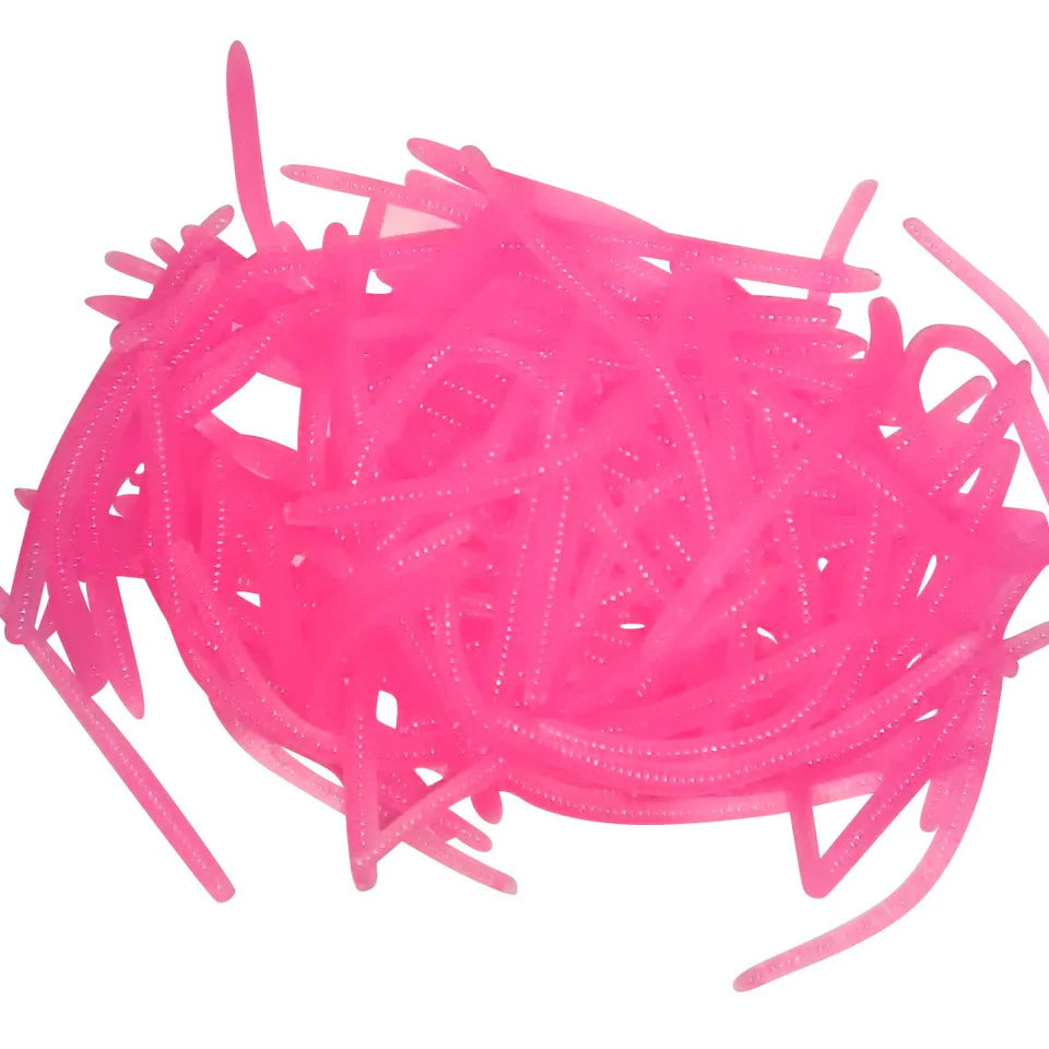 Unscented custom trout worms - 2 3/8 / Neon Pink
