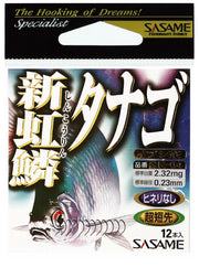 sasame micro fishing hook package with picture of a tanago bitterling fish