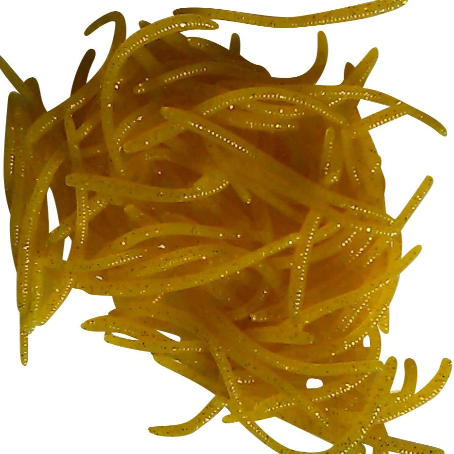 Unscented custom trout worms - 2 3/8 / Yellow Gold